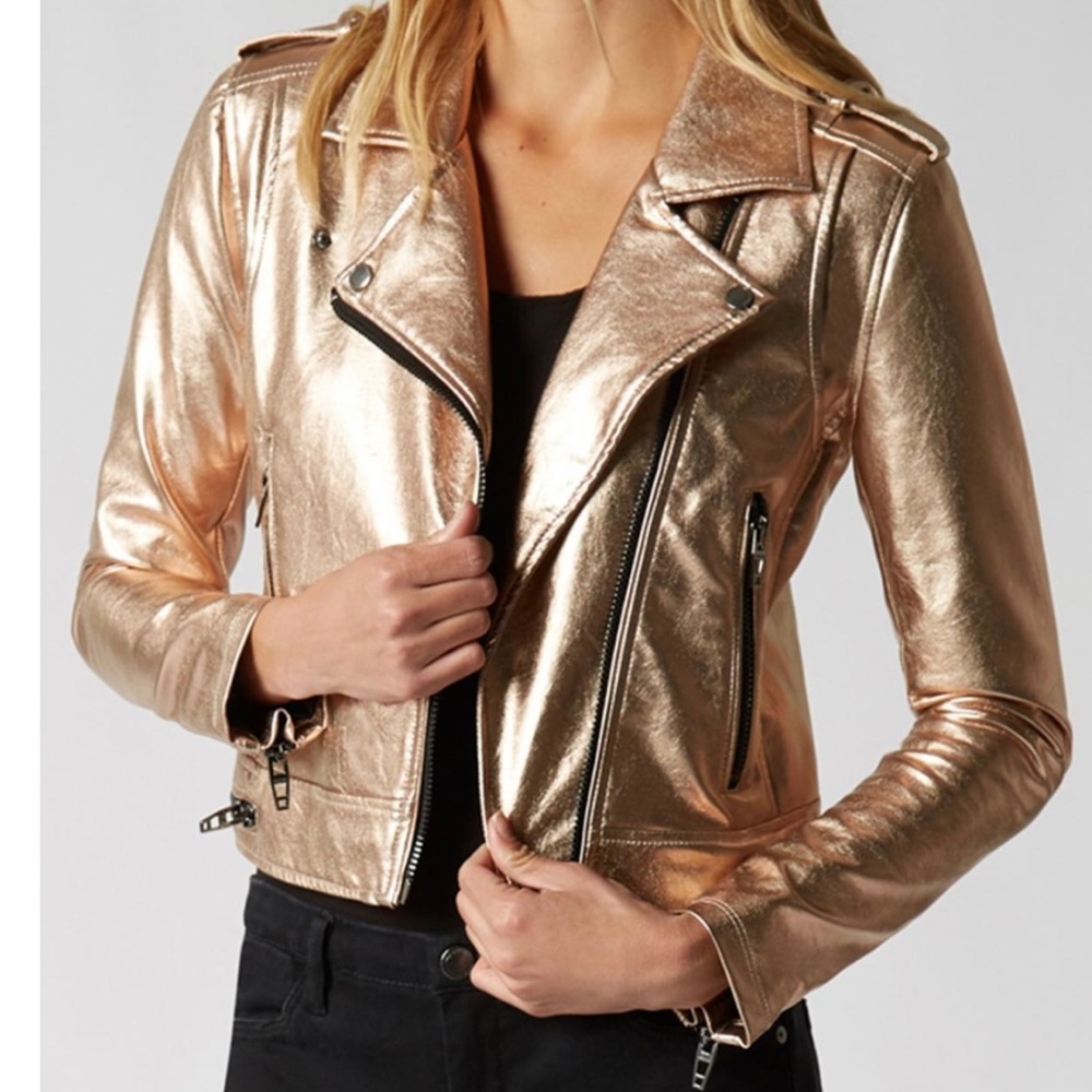 BLANK NYC x REVOLVE Metallic Moto Jacket - Rose Gold